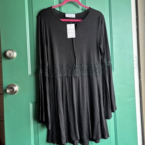 House of trends size medium black short dress or long tunic new nwt - Picture 3 of 9